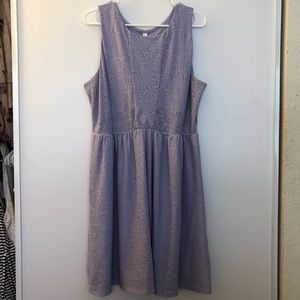 Lavendar Lace Skater Dress with Sheer Cutouts
